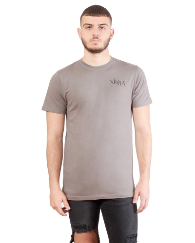 T-shirt grigio scuro con logo laterale