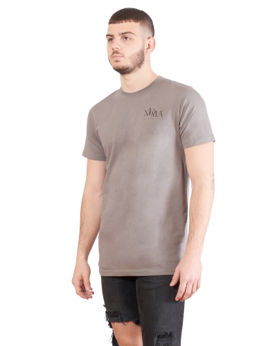 T-shirt grigio scuro con logo laterale